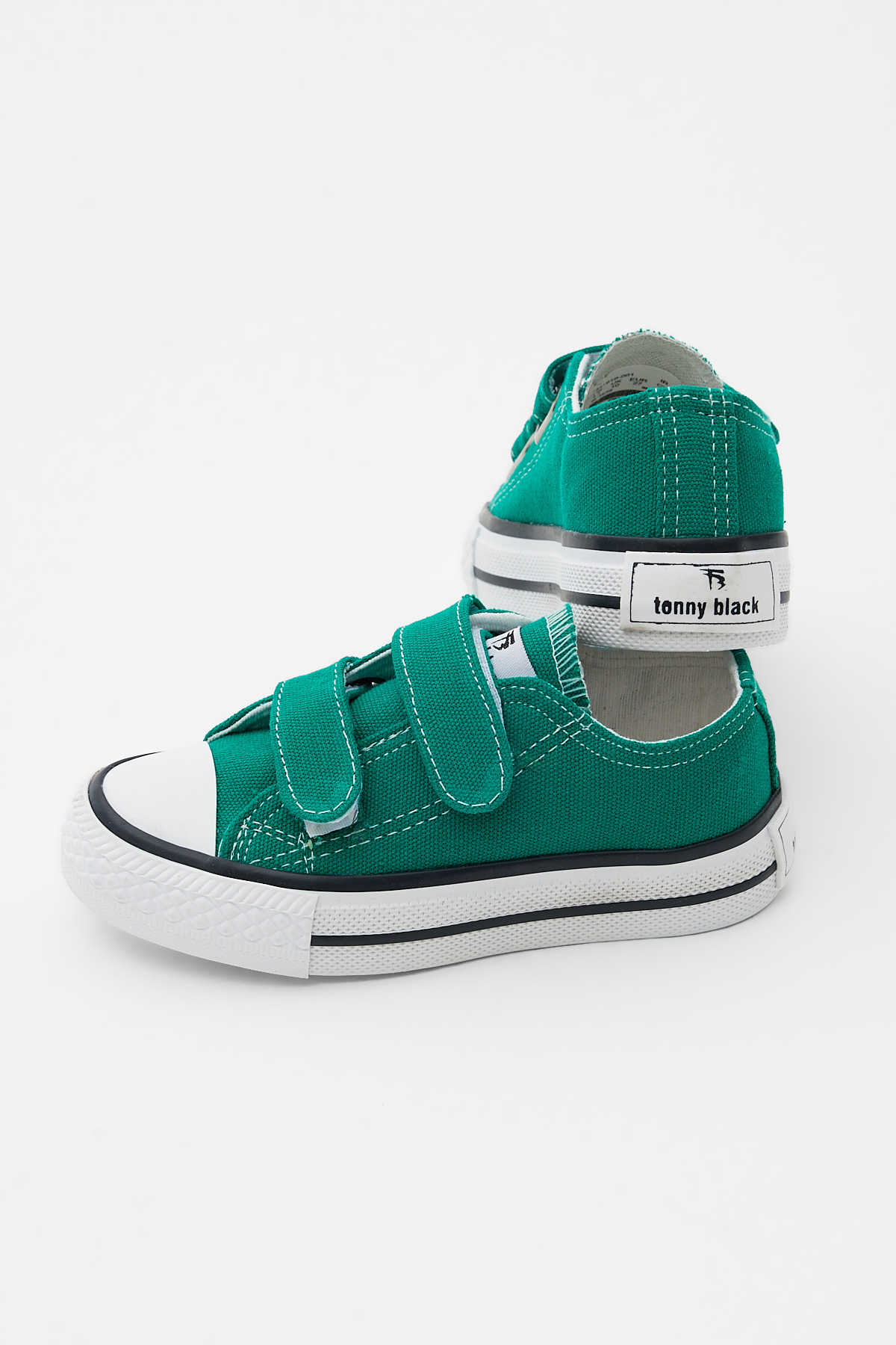 Çocuk Unisex Yeşil Kauçuk Taban Keten Cırtlı Spor Ayakkabı - Görsel 3