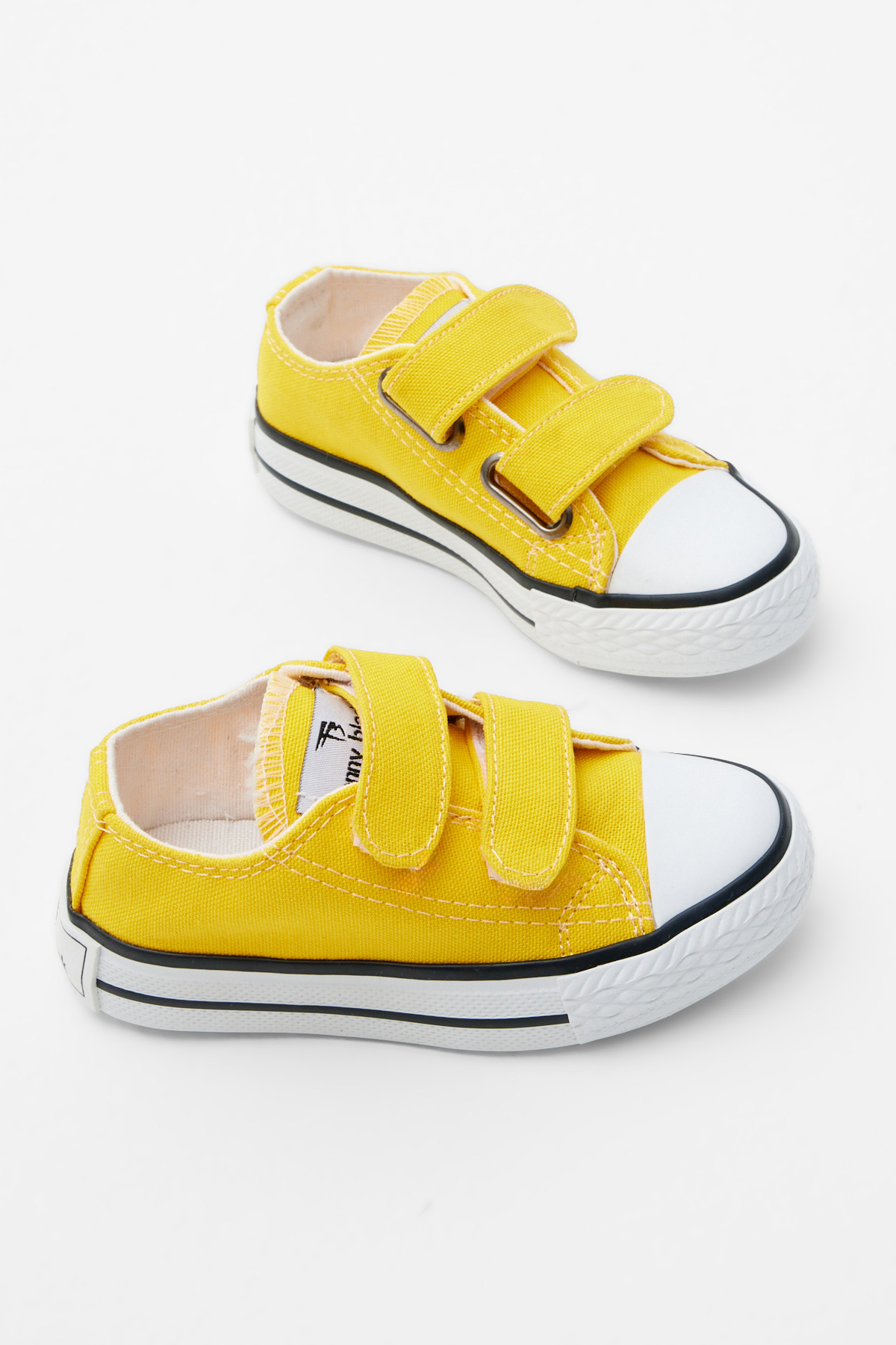 Çocuk Unisex Sarı Kauçuk Taban Keten Cırtlı Spor Ayakkabı - Görsel 4