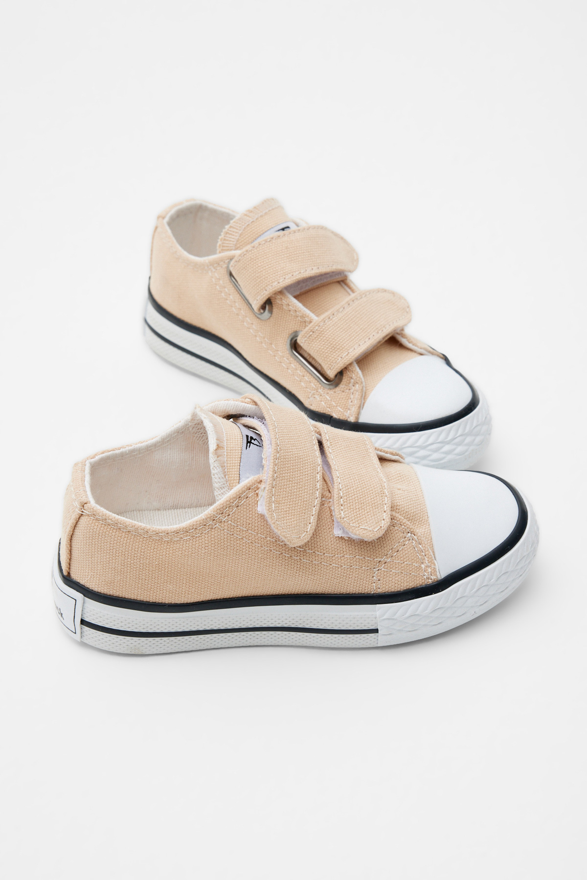 Çocuk Unisex Bej Kauçuk Taban Keten Cırtlı Spor Ayakkabı - Görsel 4