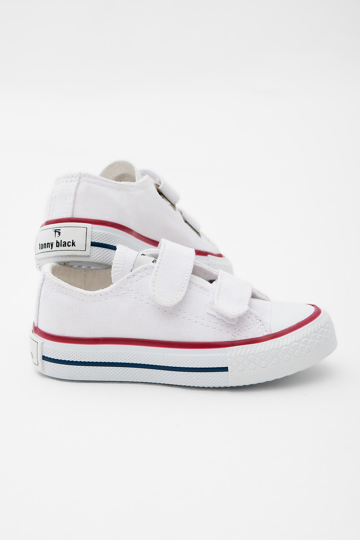 Çocuk Unisex Beyaz Kauçuk Taban Keten Cırtlı Spor Ayakkabı - Görsel 4