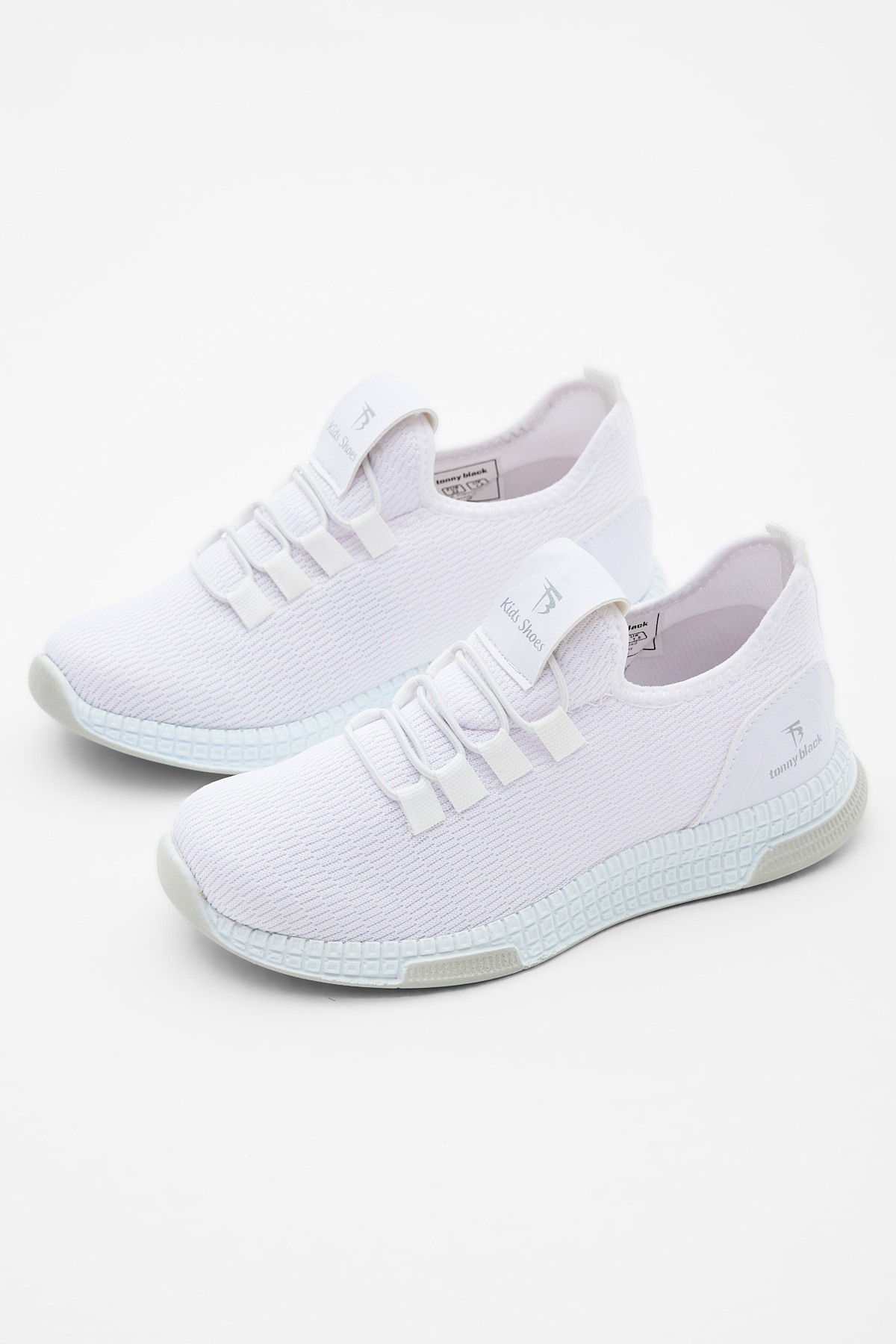 Çocuk Unisex Beyaz Rahat Kalıp Lastik Bağcıklı Spor Ayakkabı - Görsel 4