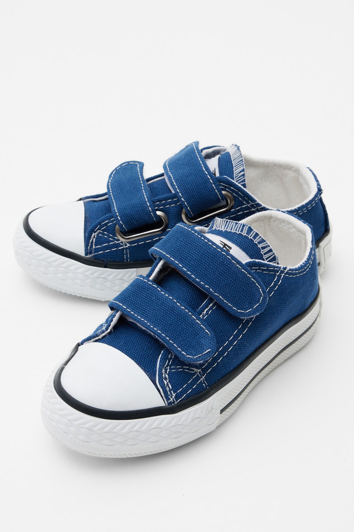 Çocuk Unisex Kot Mavi Kauçuk Taban Keten Cırtlı Spor Ayakkabı - Görsel 2