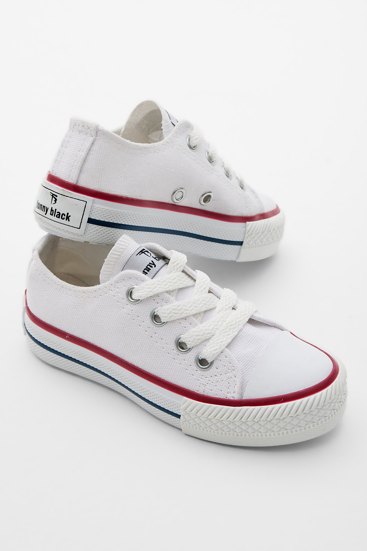 Çocuk Unisex Beyaz Rahat Kalıp Bağcıklı Spor Ayakkabı - Görsel 2