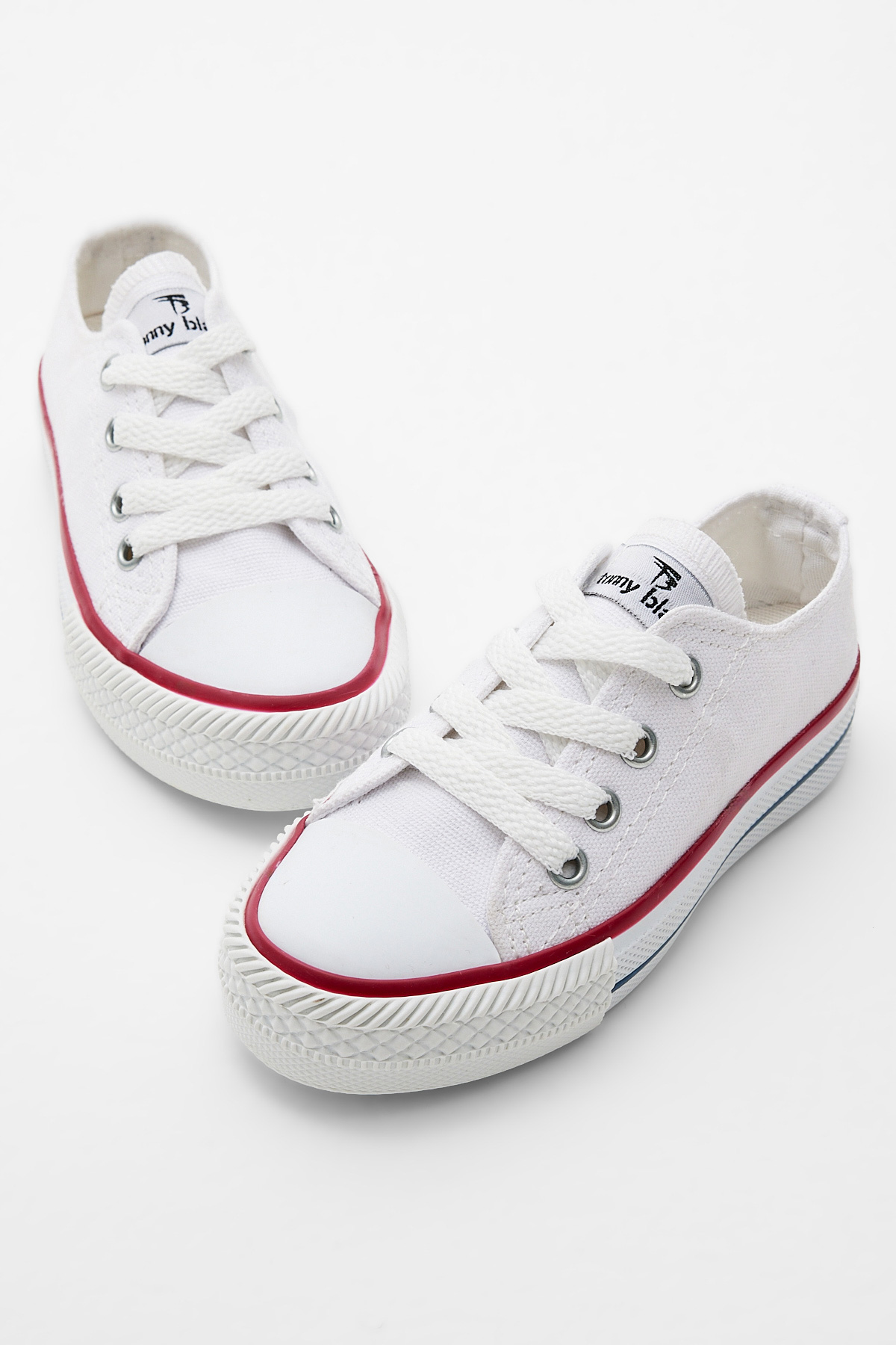 Çocuk Unisex Beyaz Rahat Kalıp Bağcıklı Spor Ayakkabı - Görsel 4