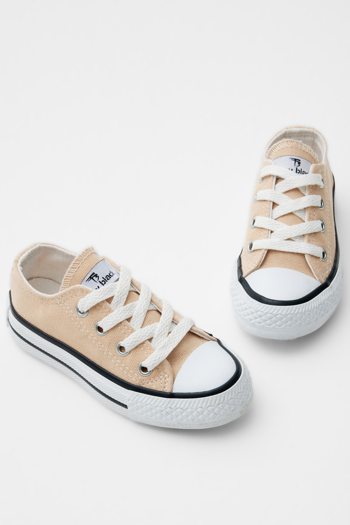 Çocuk Unisex Bej Rahat Kalıp Bağcıklı Spor Ayakkabı - Görsel 3