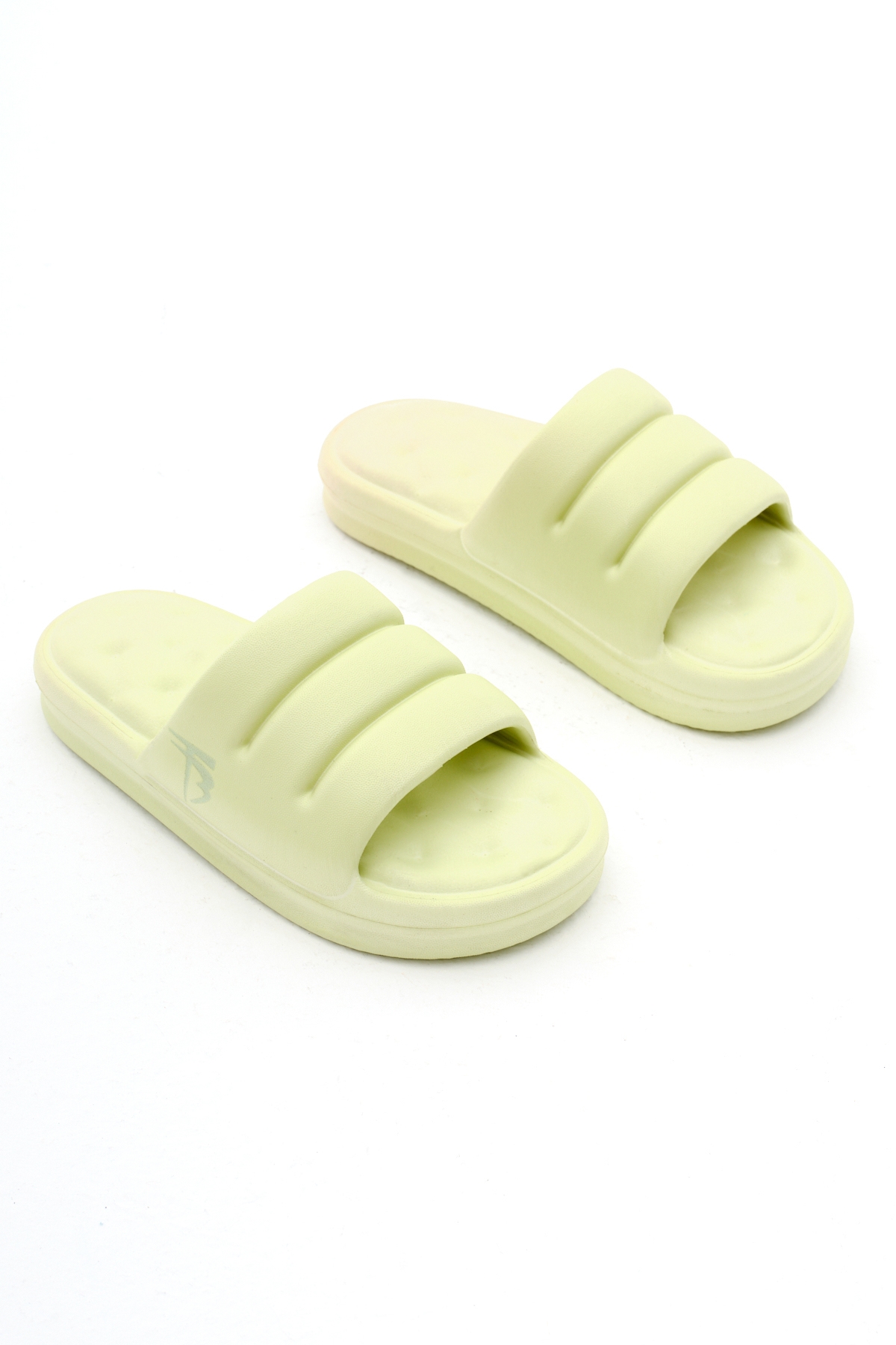 Kadın Çimen Yeşili Rahat Kalıp Dilimli Model Önü Açık Eva Terlik - Görsel 2