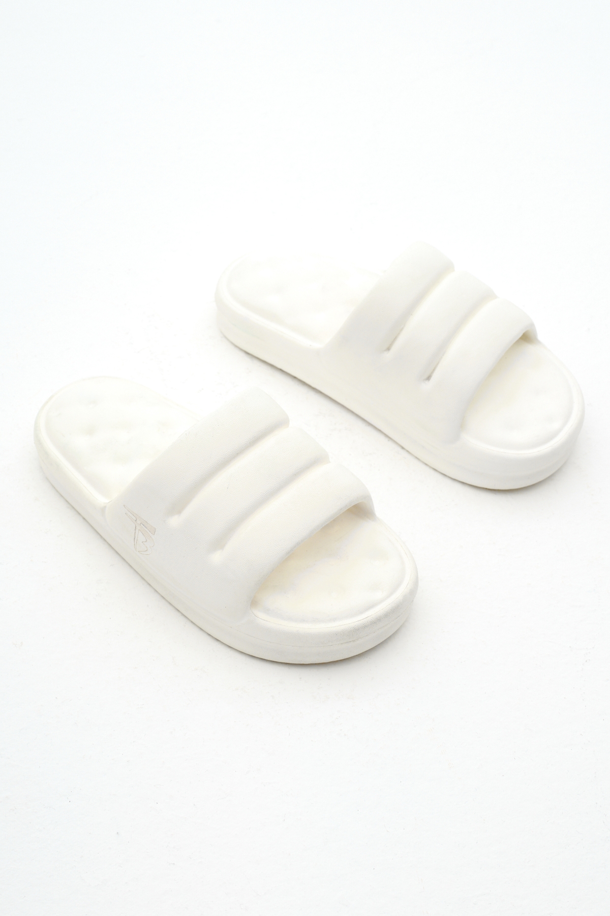 Kadın Beyaz Rahat Kalıp Dilimli Model Önü Açık Eva Terlik - Görsel 5