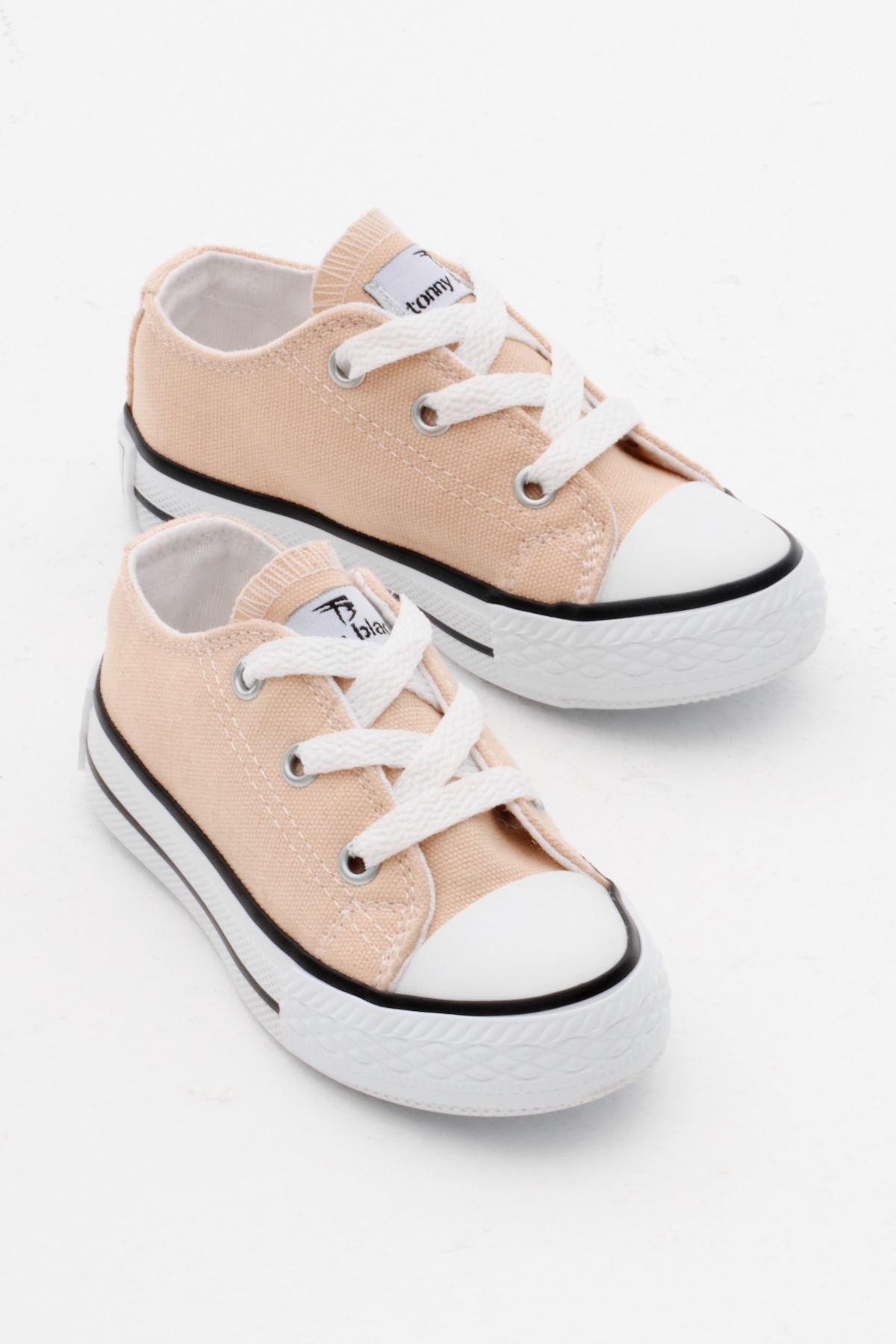 Çocuk Unisex Bej Rahat Kalıp Bağcıklı Sneaker - Görsel 4