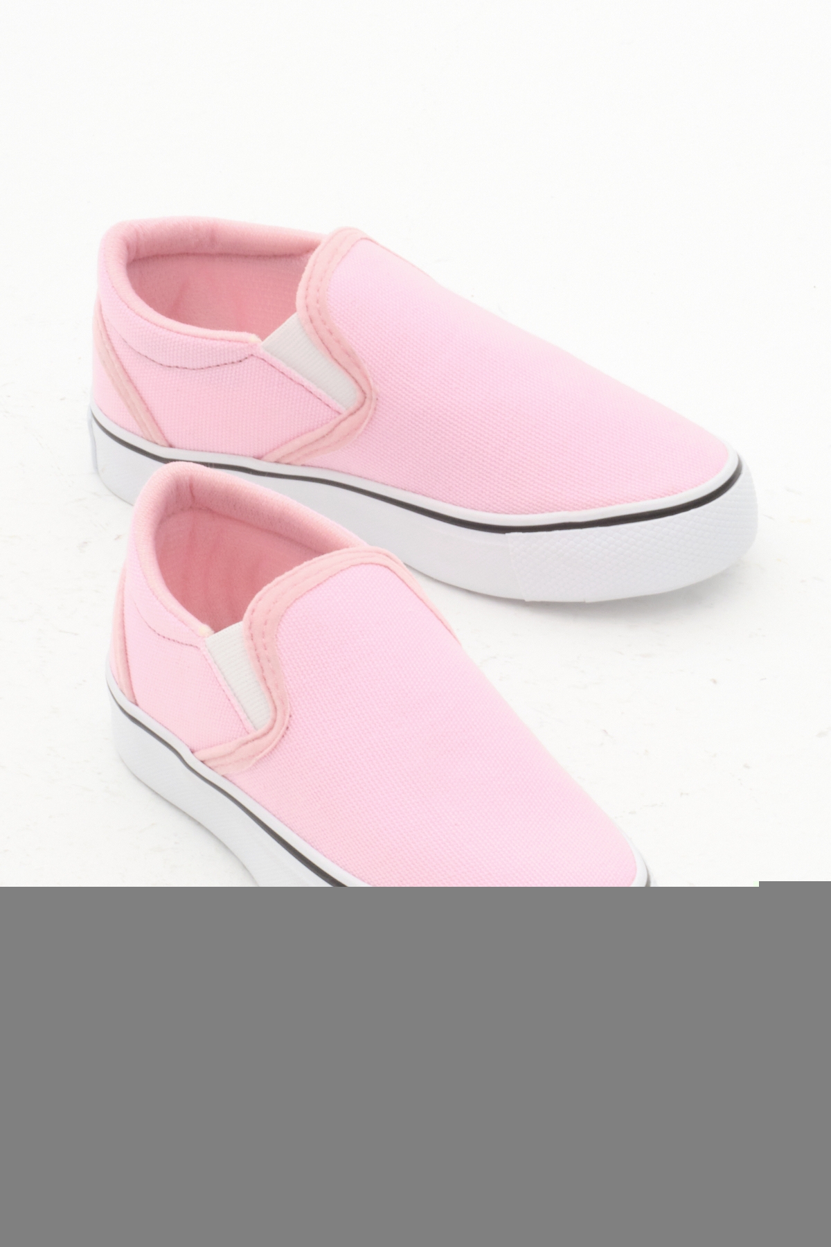 Çocuk Unisex Pembe Kauçuk Taban Keten Lastikli Spor Ayakkabı - Görsel 4
