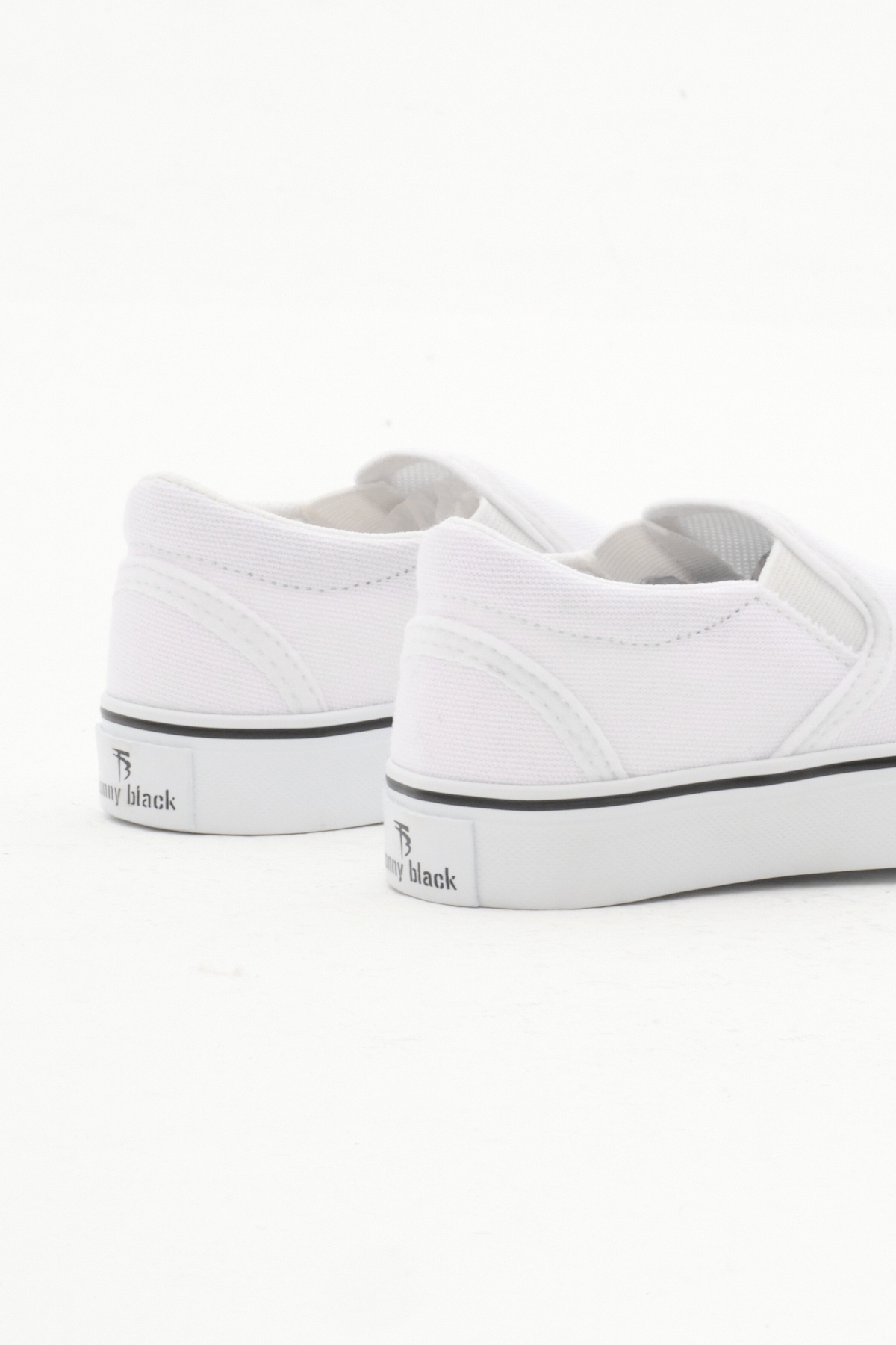 Çocuk Unisex Beyaz Kauçuk Taban Keten Lastikli Spor Ayakkabı - Görsel 6