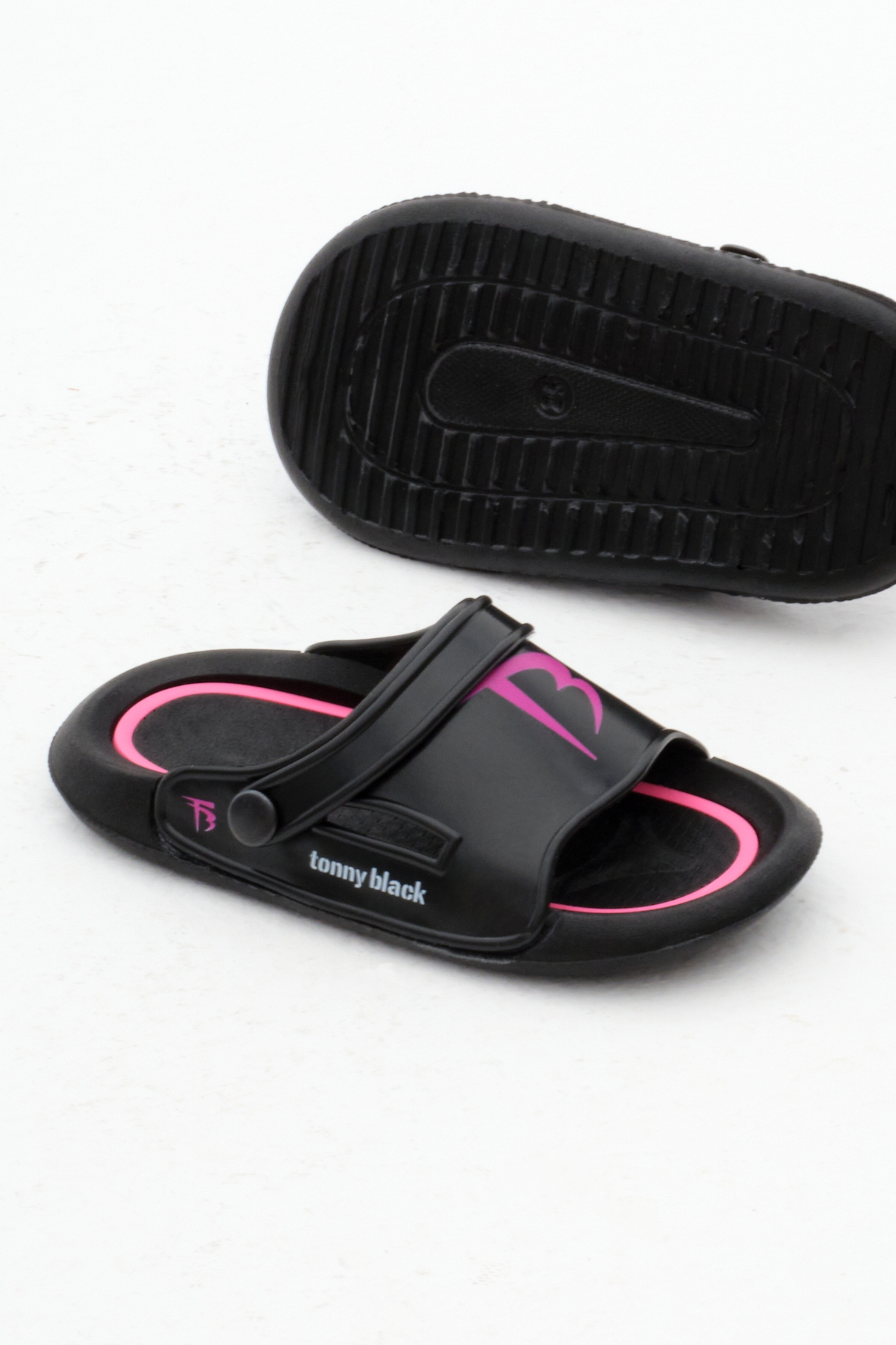 Çocuk Unisex Siyah Poli Taban Logolu Terlik - Görsel 6
