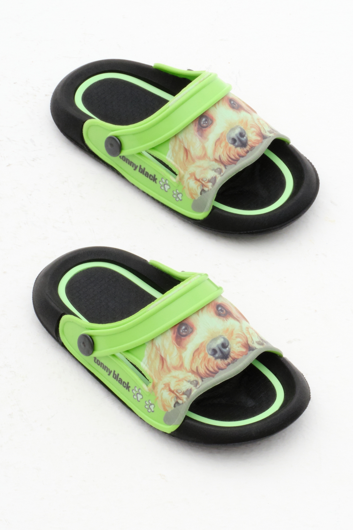Erkek Çocuk Yeşil Poli Taban Köpek Desenli Terlik - Görsel 5