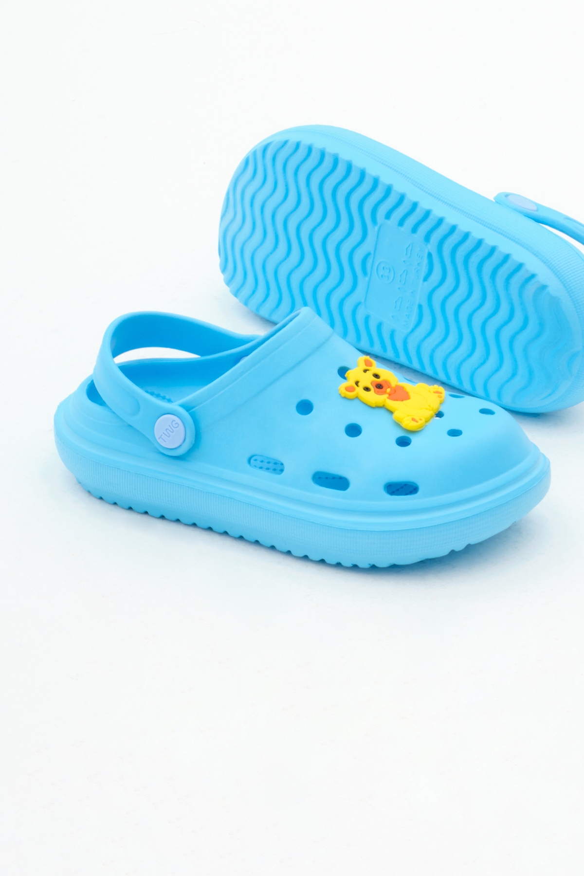 Çocuk Unisex Bebe Mavisi Önü Aksesuarlı Eva Sandalet - Görsel 5