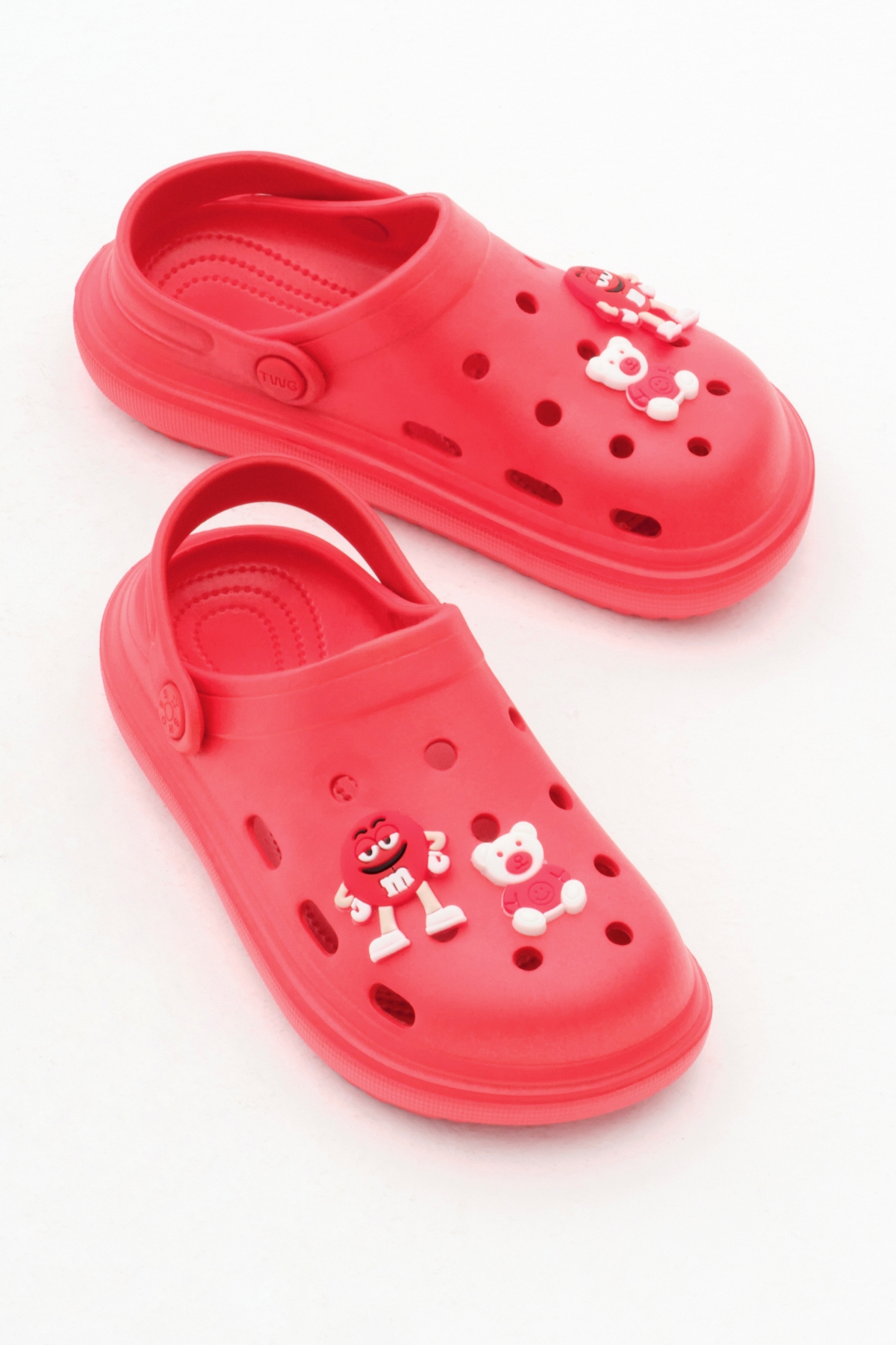 Çocuk Unisex Kırmızı Önü Aksesuarlı Eva Sandalet - Görsel 4