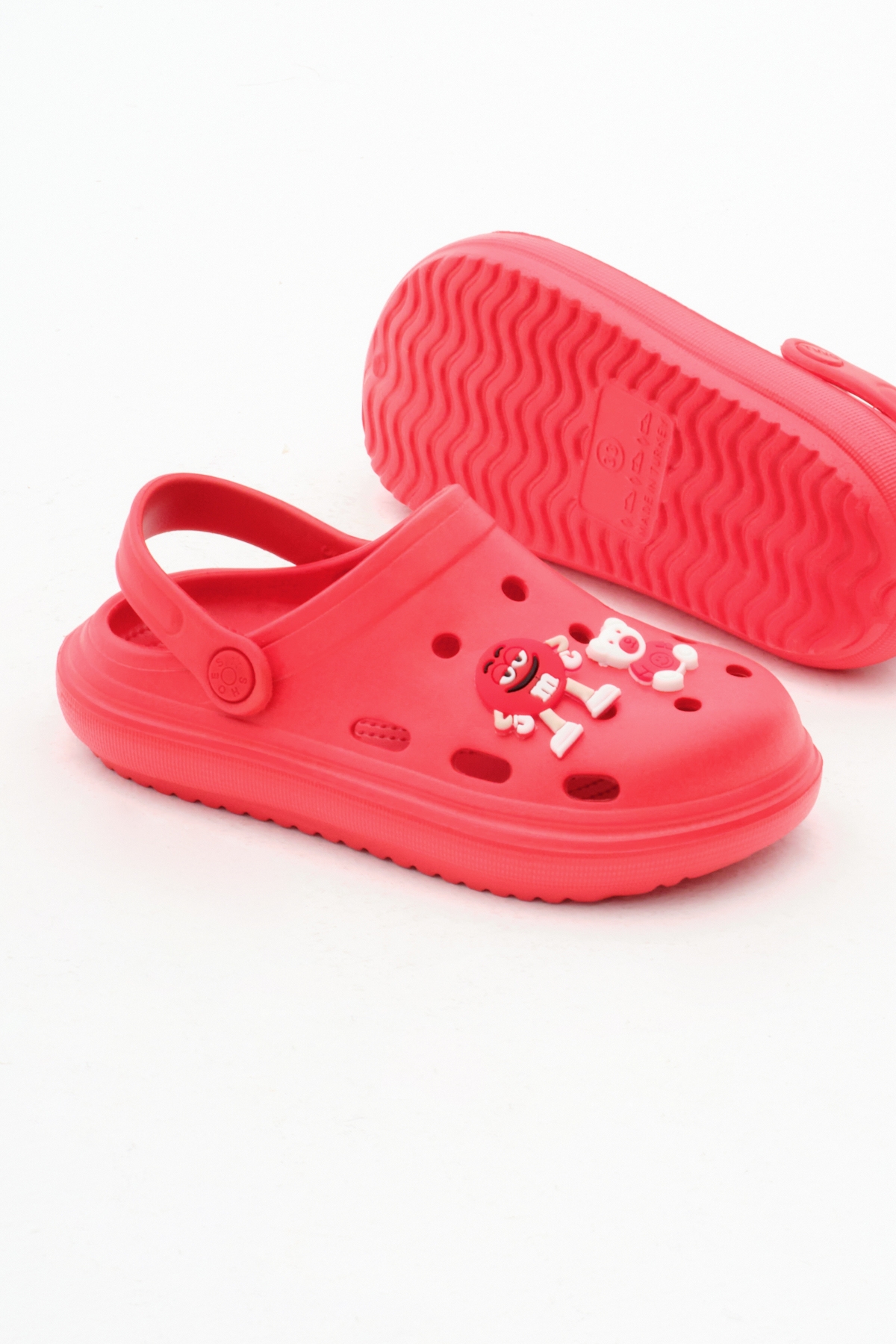 Çocuk Unisex Kırmızı Önü Aksesuarlı Eva Sandalet - Görsel 5