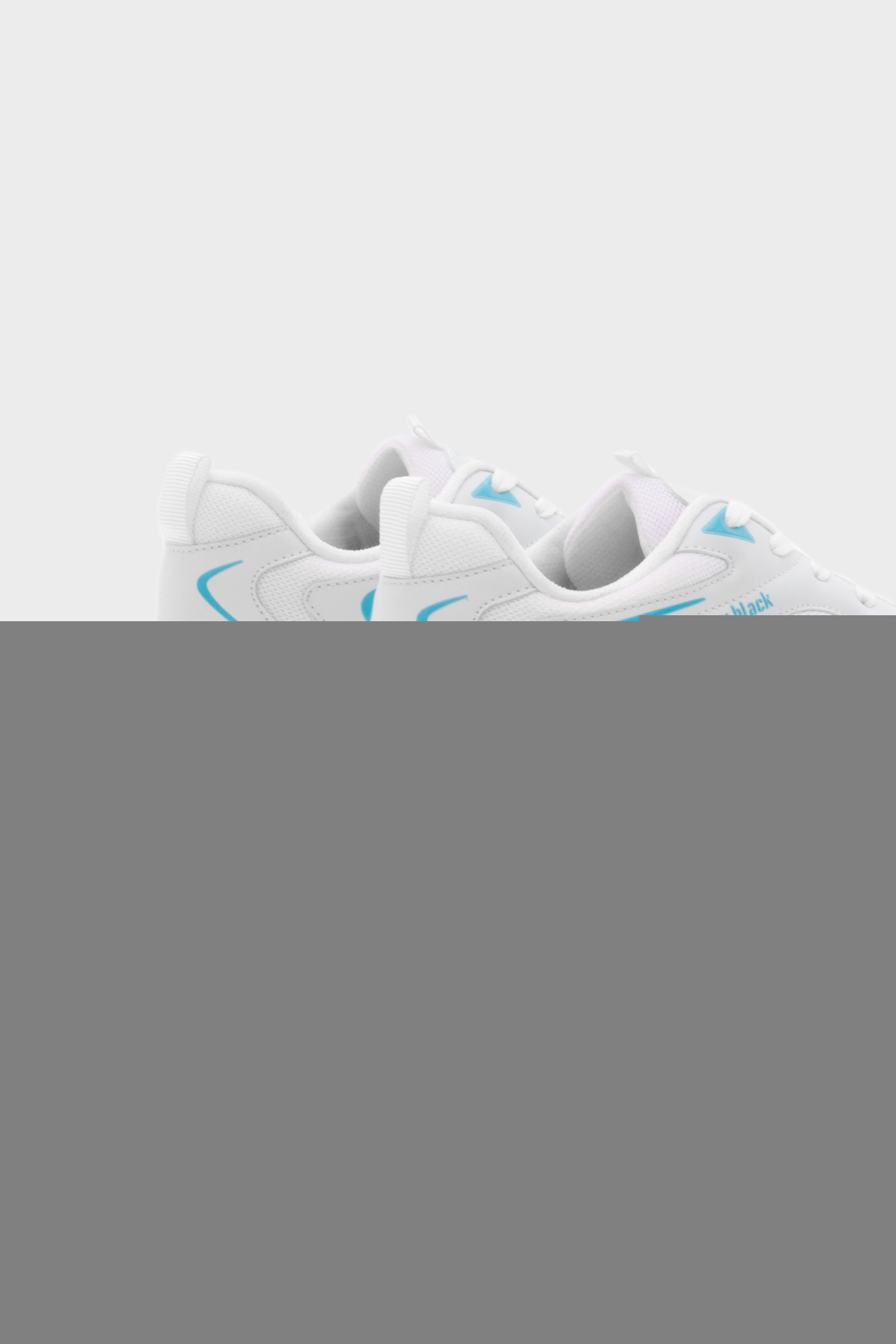 Unisex Beyaz Mavi Nefes Alabilen Kumaş Faylon Taban Bağcıklı Spor Ayakkabı - Görsel 6