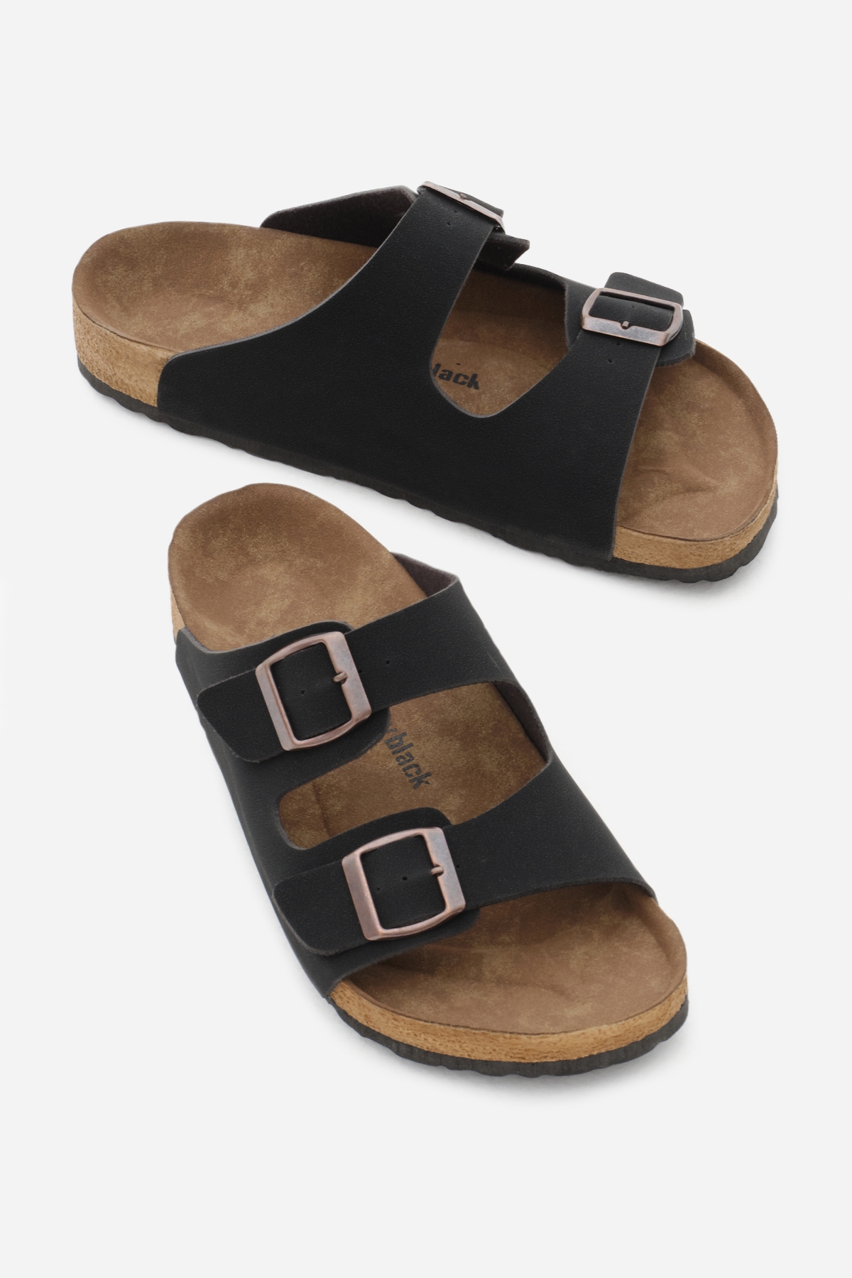 Unisex Siyah Poli Taban Ayarlamalı Çift Tokalı Terlik - Görsel 4