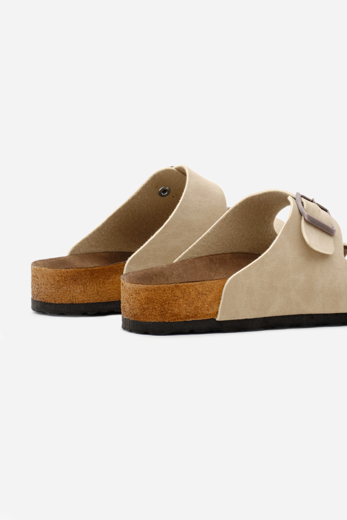 Unisex Bej Poli Taban Ayarlamalı Çift Tokalı Terlik - Görsel 6