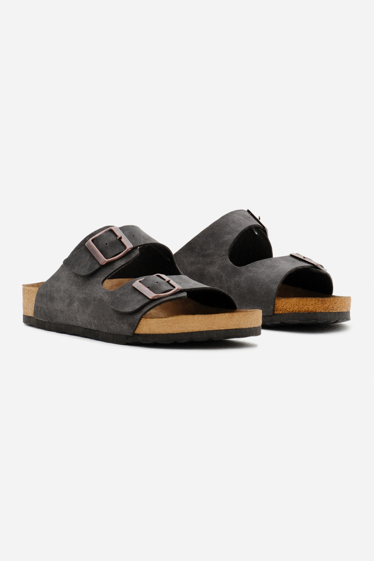 Unisex Füme Poli Taban Ayarlamalı Çift Tokalı Terlik - Görsel 3