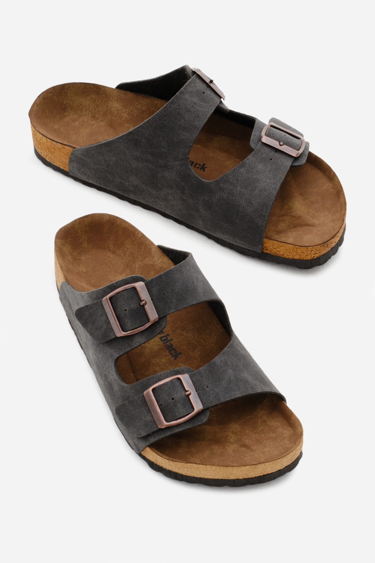 Unisex Füme Poli Taban Ayarlamalı Çift Tokalı Terlik - Görsel 4