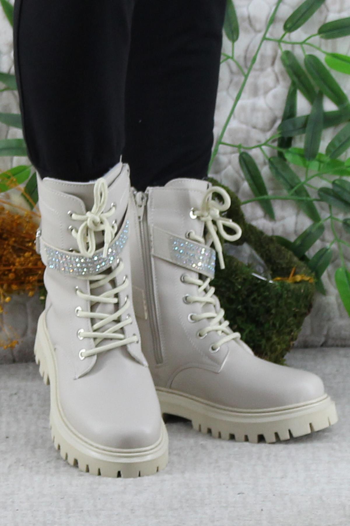 35102 Anatomik Sıcak Astar Kaymaz Taban Postal Kız Çocuk Bot - Görsel 3