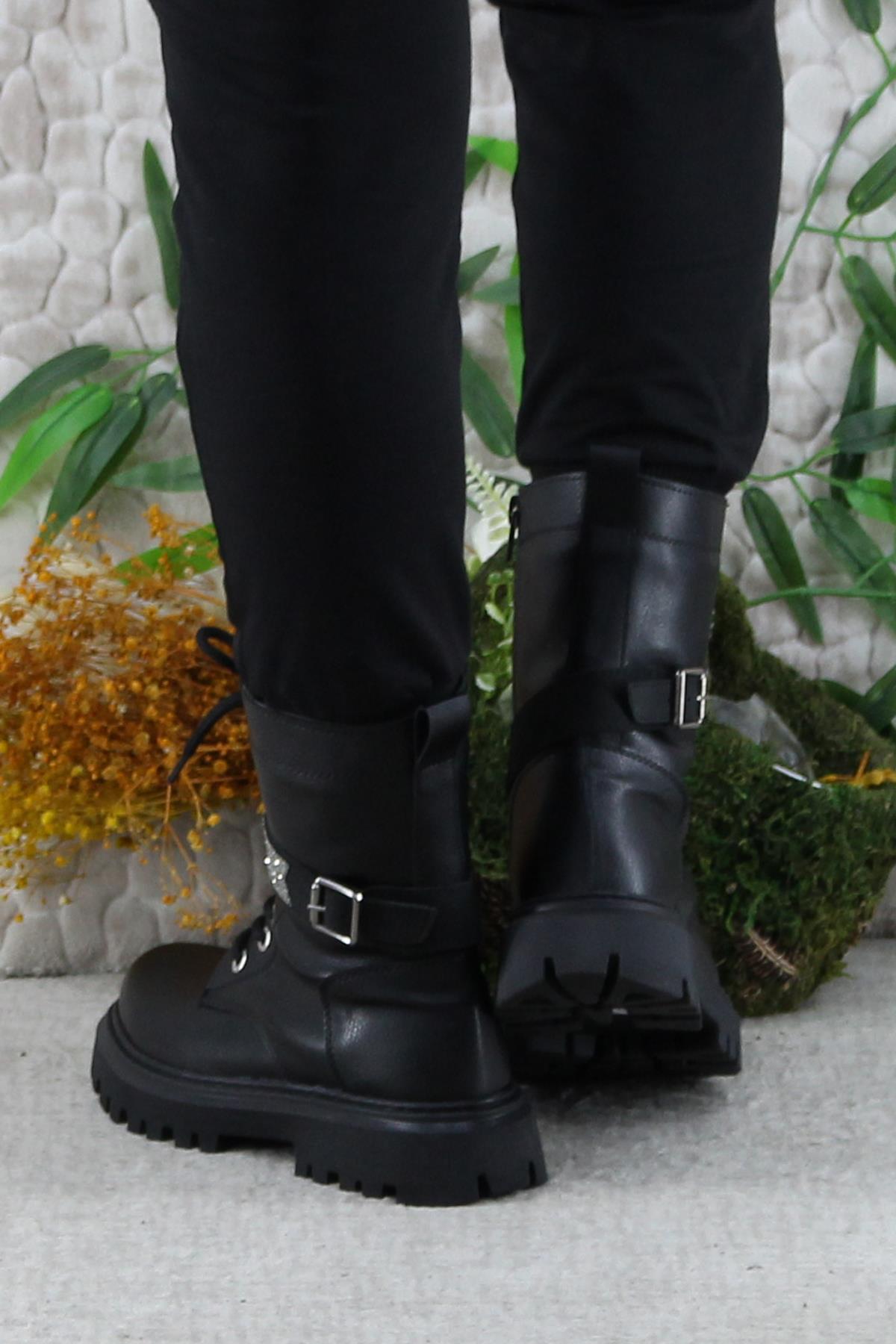 35102 Anatomik Sıcak Astar Kaymaz Taban Postal Kız Çocuk Bot - Görsel 5