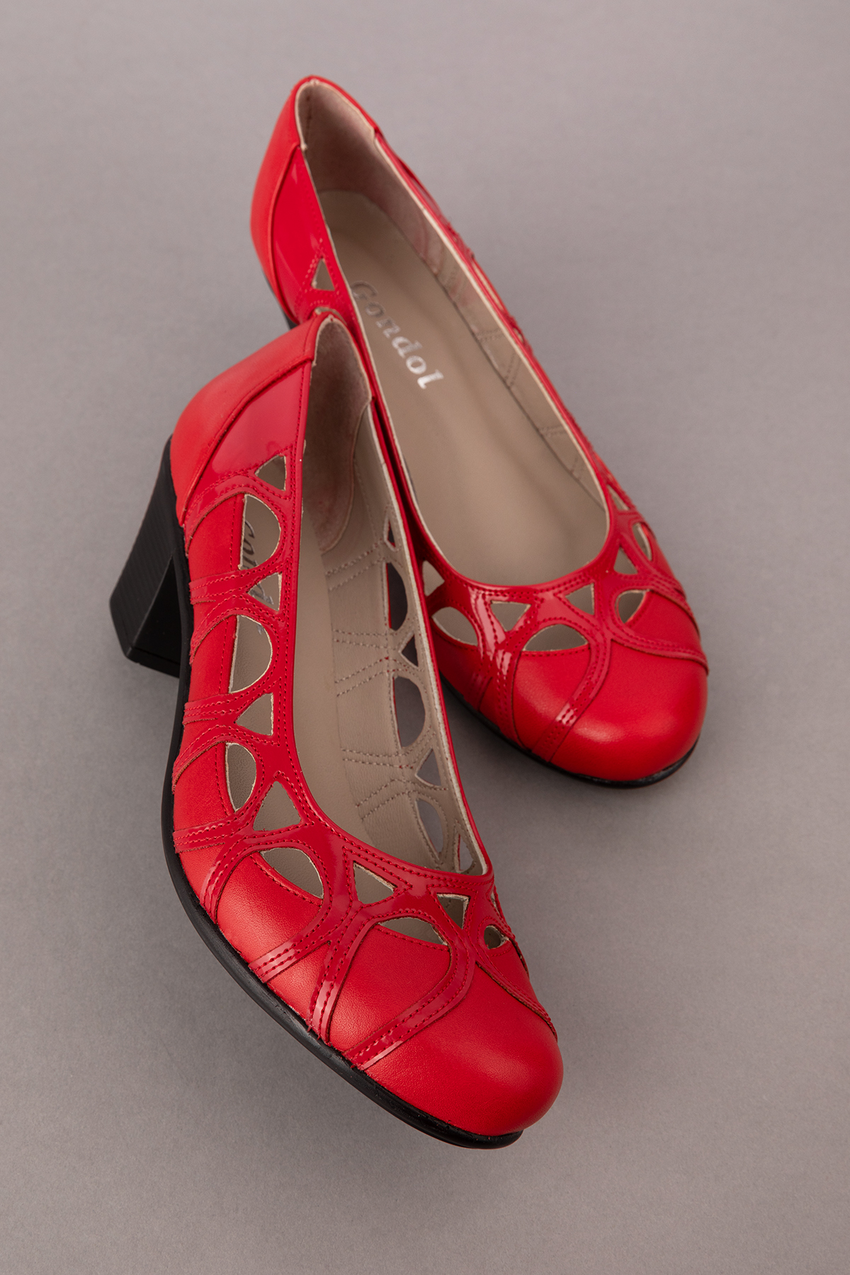 Gondol Kadın Hakiki Deri Yuvarlak Burun Topuklu Ayakkabı vdt.1640 - Görsel 5