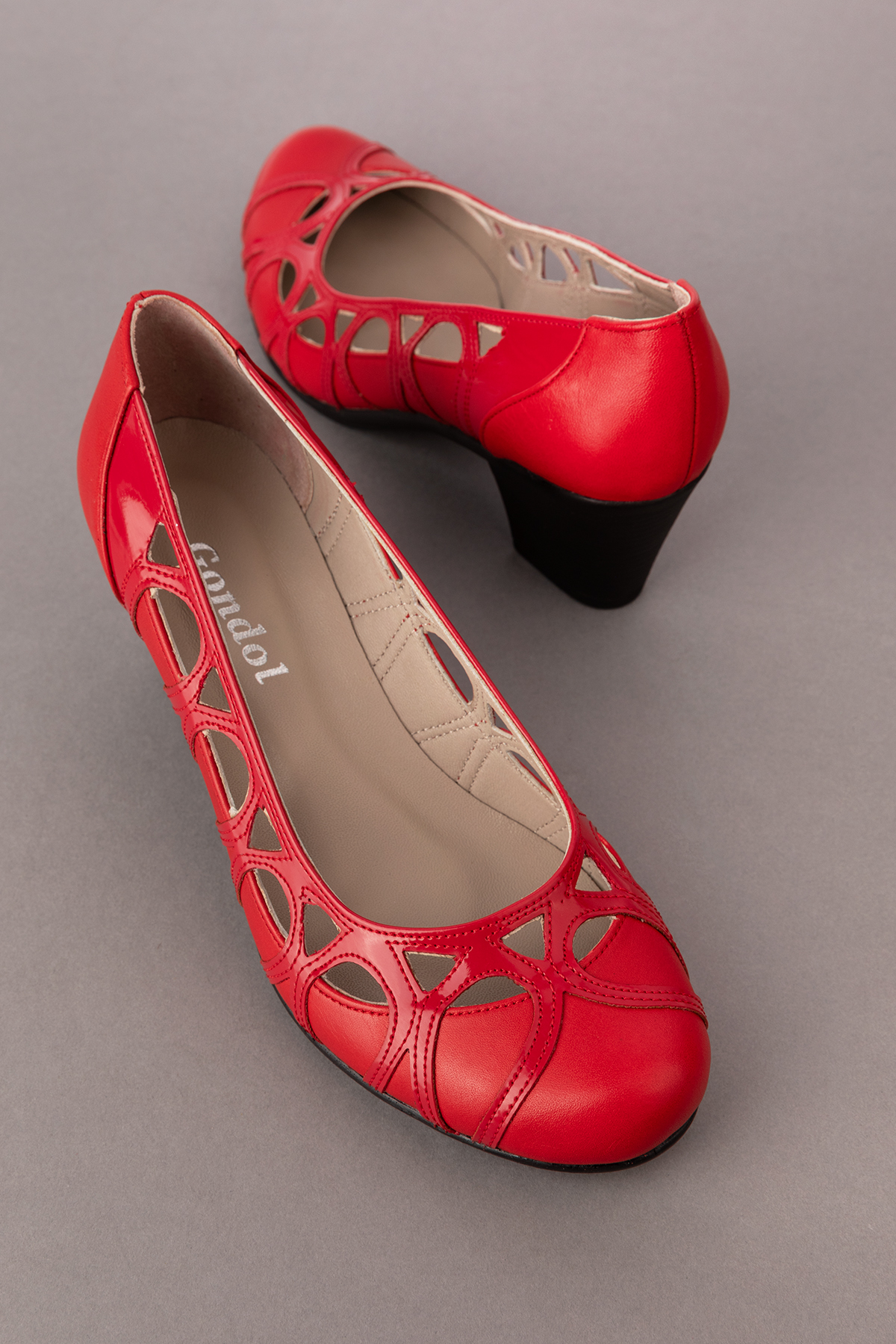 Gondol Kadın Hakiki Deri Yuvarlak Burun Topuklu Ayakkabı vdt.1640 - Görsel 6