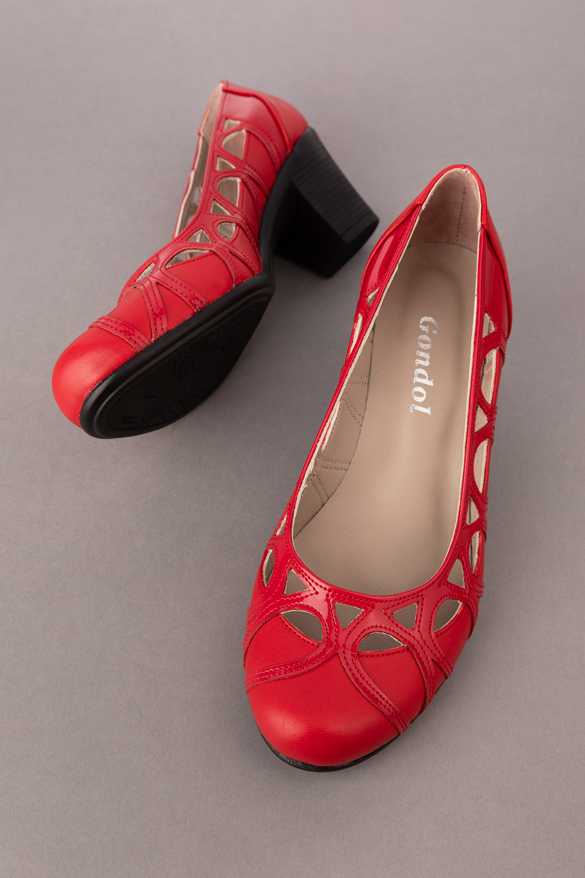 Gondol Kadın Hakiki Deri Yuvarlak Burun Topuklu Ayakkabı vdt.1640 - Görsel 7