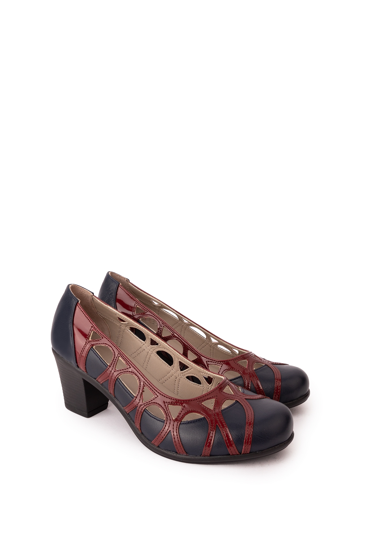 Gondol Kadın Hakiki Deri Yuvarlak Burun Topuklu Ayakkabı vdt.1640 - Görsel 3