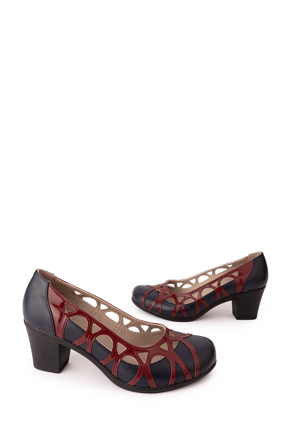 Gondol Kadın Hakiki Deri Yuvarlak Burun Topuklu Ayakkabı vdt.1640 - Görsel 4