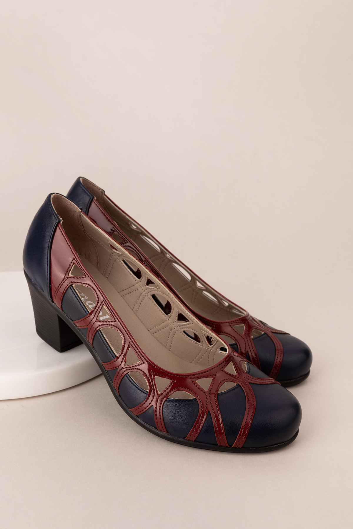 Gondol Kadın Hakiki Deri Yuvarlak Burun Topuklu Ayakkabı vdt.1640 - Görsel 7