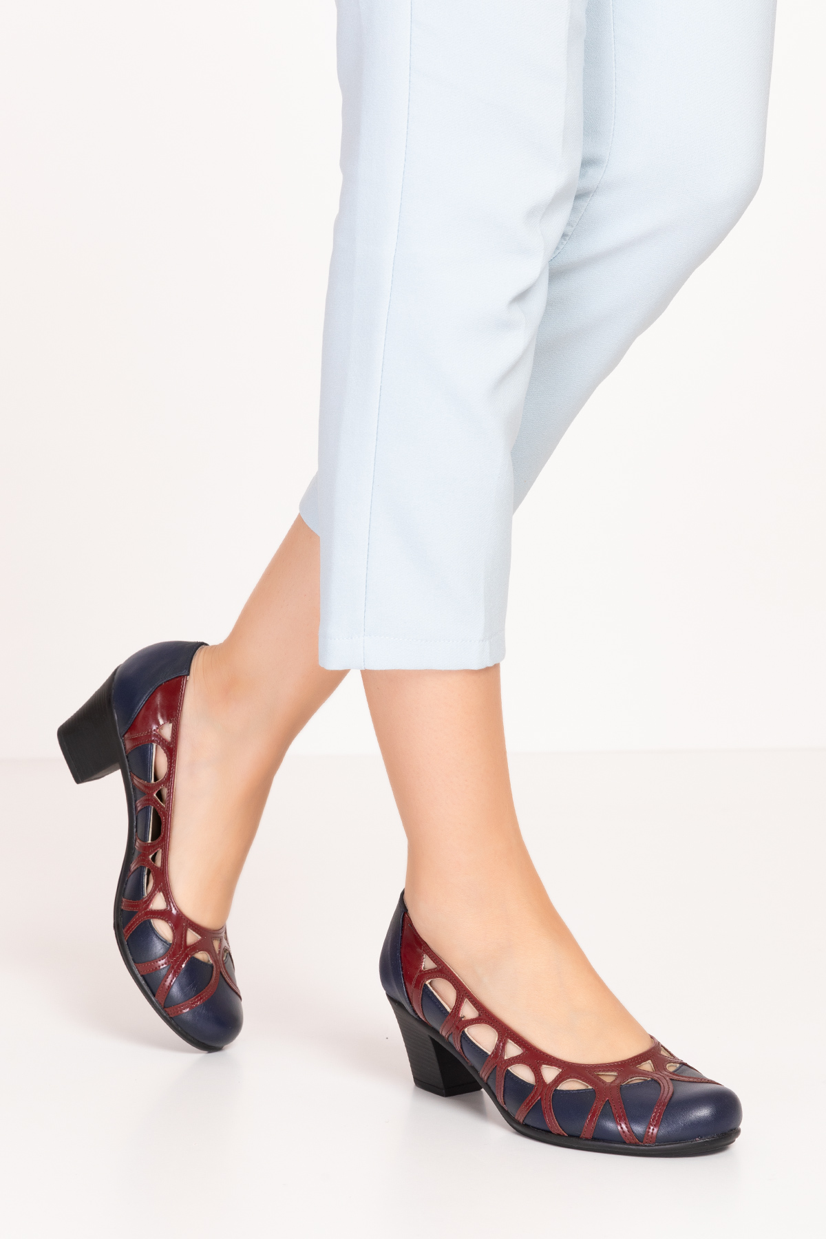 Gondol Kadın Hakiki Deri Yuvarlak Burun Topuklu Ayakkabı vdt.1640 - Görsel 9