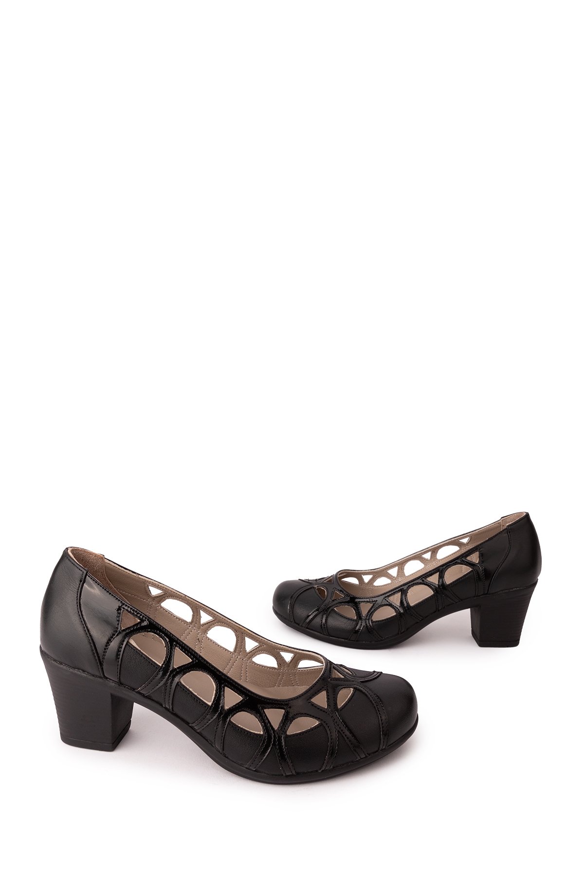 Gondol Kadın Hakiki Deri Yuvarlak Burun Topuklu Ayakkabı vdt.1640 - Görsel 6