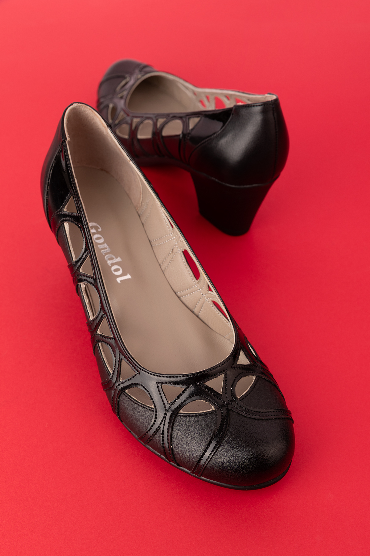 Gondol Kadın Hakiki Deri Yuvarlak Burun Topuklu Ayakkabı vdt.1640 - Görsel 9