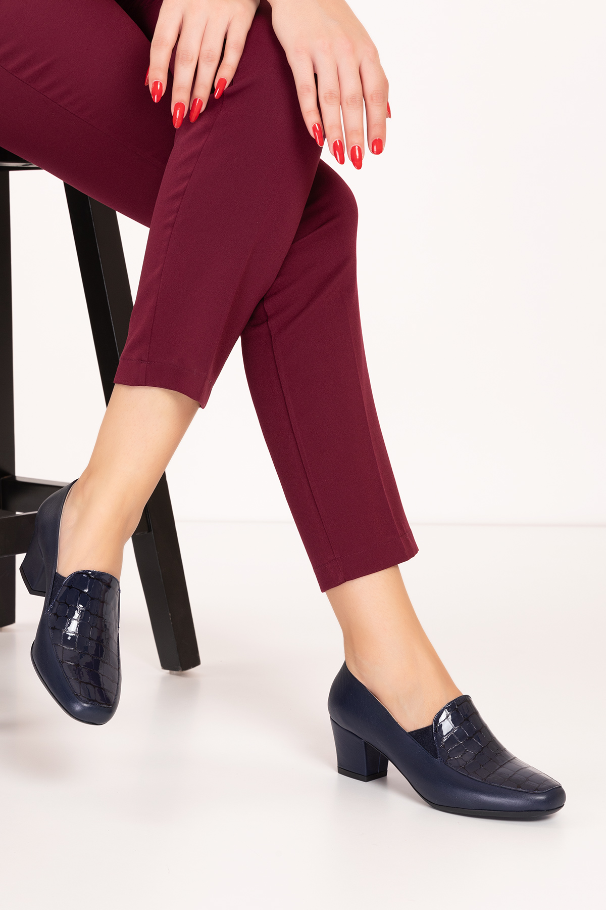 Gondol Kundura Gondol Hakiki Deri Kısa Topuklu Ayakkabı vdt.61 - Görsel 4