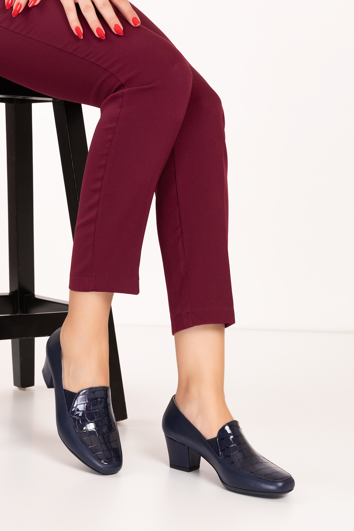 Gondol Kundura Gondol Hakiki Deri Kısa Topuklu Ayakkabı vdt.61 - Görsel 5