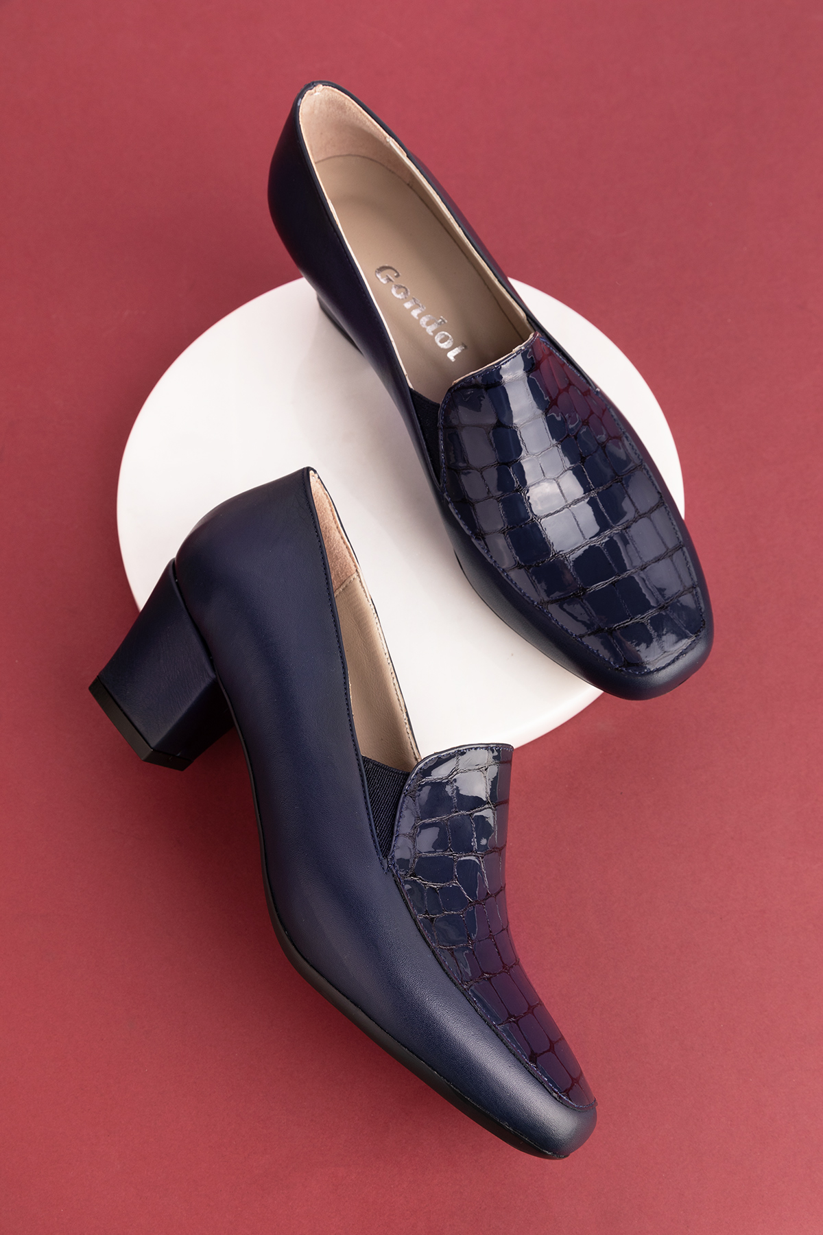 Gondol Kundura Gondol Hakiki Deri Kısa Topuklu Ayakkabı vdt.61 - Görsel 9