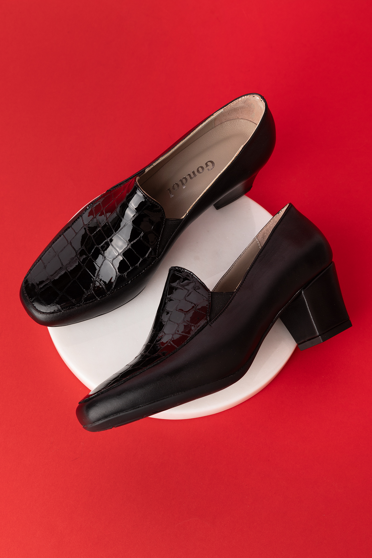 Gondol Hakiki Deri Kısa Topuklu Ayakkabı vdt.61 - Görsel 4