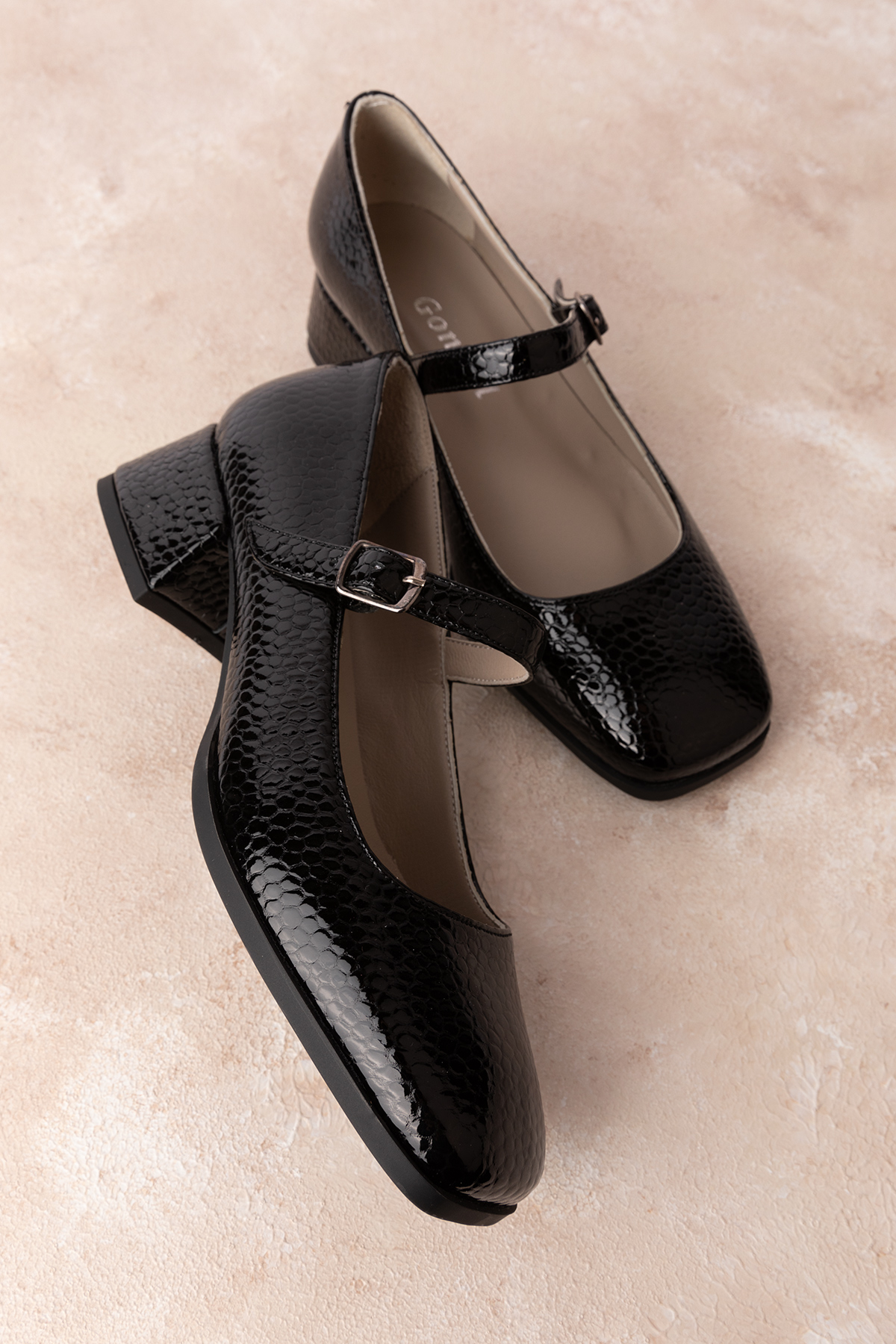 Gondol Hakiki Deri Kısa Topuklu Tek Bantlı Şık Topuklu vdt.141 - Görsel 7