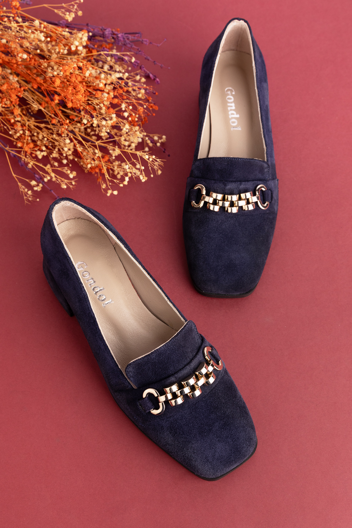 Gondol Hakiki Deri Kısa Topuklu Tokalı Şık Topuklu vdt.143 - Görsel 8