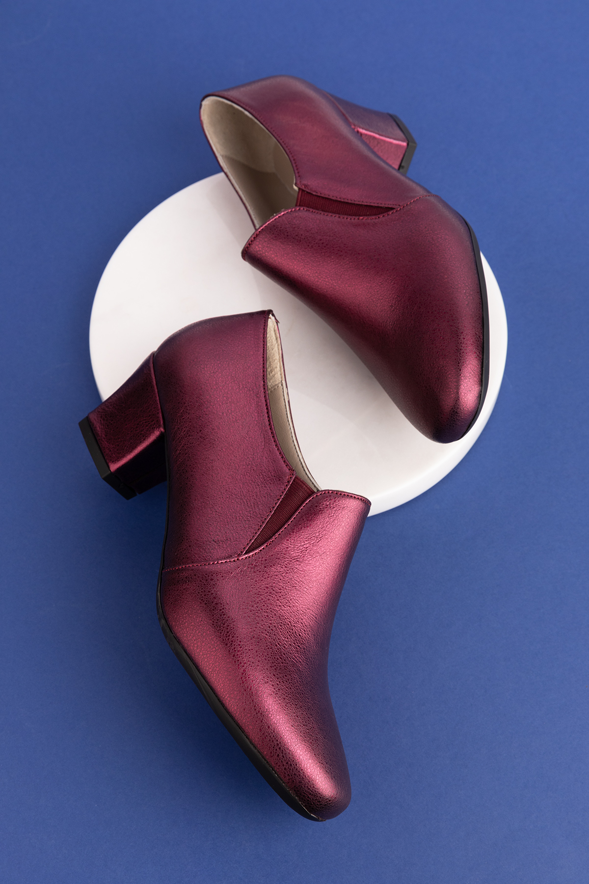 Gondol Hakiki Deri Klasik Orta Boy Topuklu Ayakkabı vdt.62 - Görsel 6