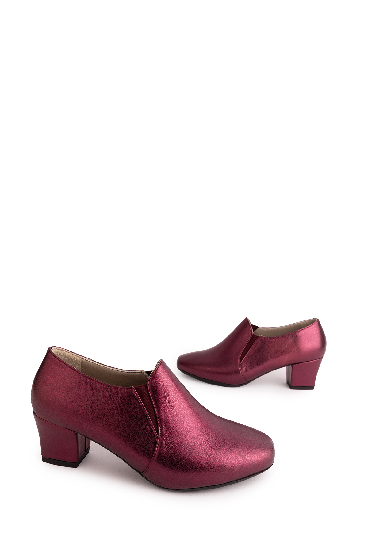 Gondol Hakiki Deri Klasik Orta Boy Topuklu Ayakkabı vdt.62 - Görsel 8