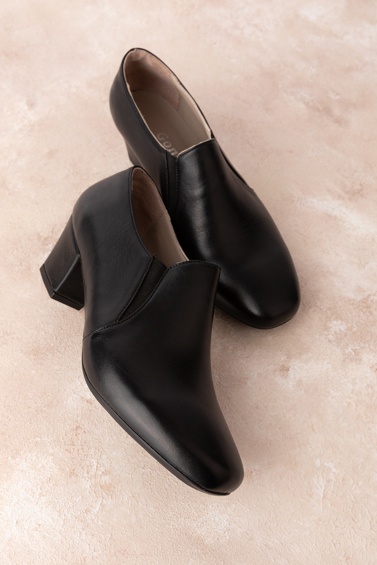 Gondol Hakiki Deri Klasik Orta Boy Topuklu Ayakkabı vdt.62 - Görsel 6