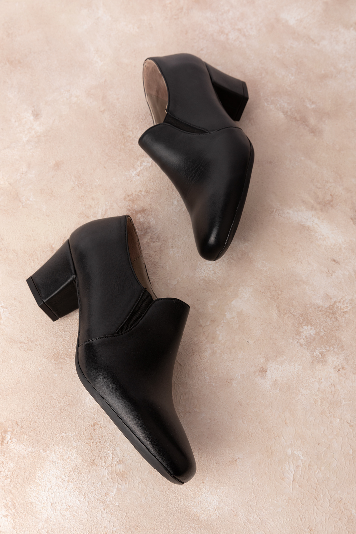 Gondol Hakiki Deri Klasik Orta Boy Topuklu Ayakkabı vdt.62 - Görsel 7