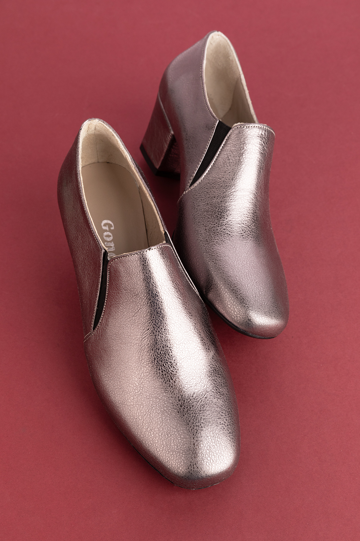 Gondol Hakiki Deri Klasik Orta Boy Topuklu Ayakkabı vdt.62 - Görsel 5