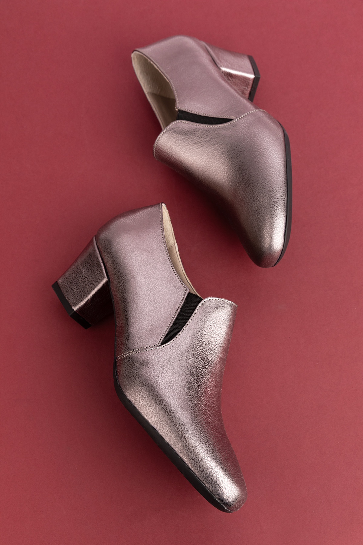 Gondol Hakiki Deri Klasik Orta Boy Topuklu Ayakkabı vdt.62 - Görsel 6