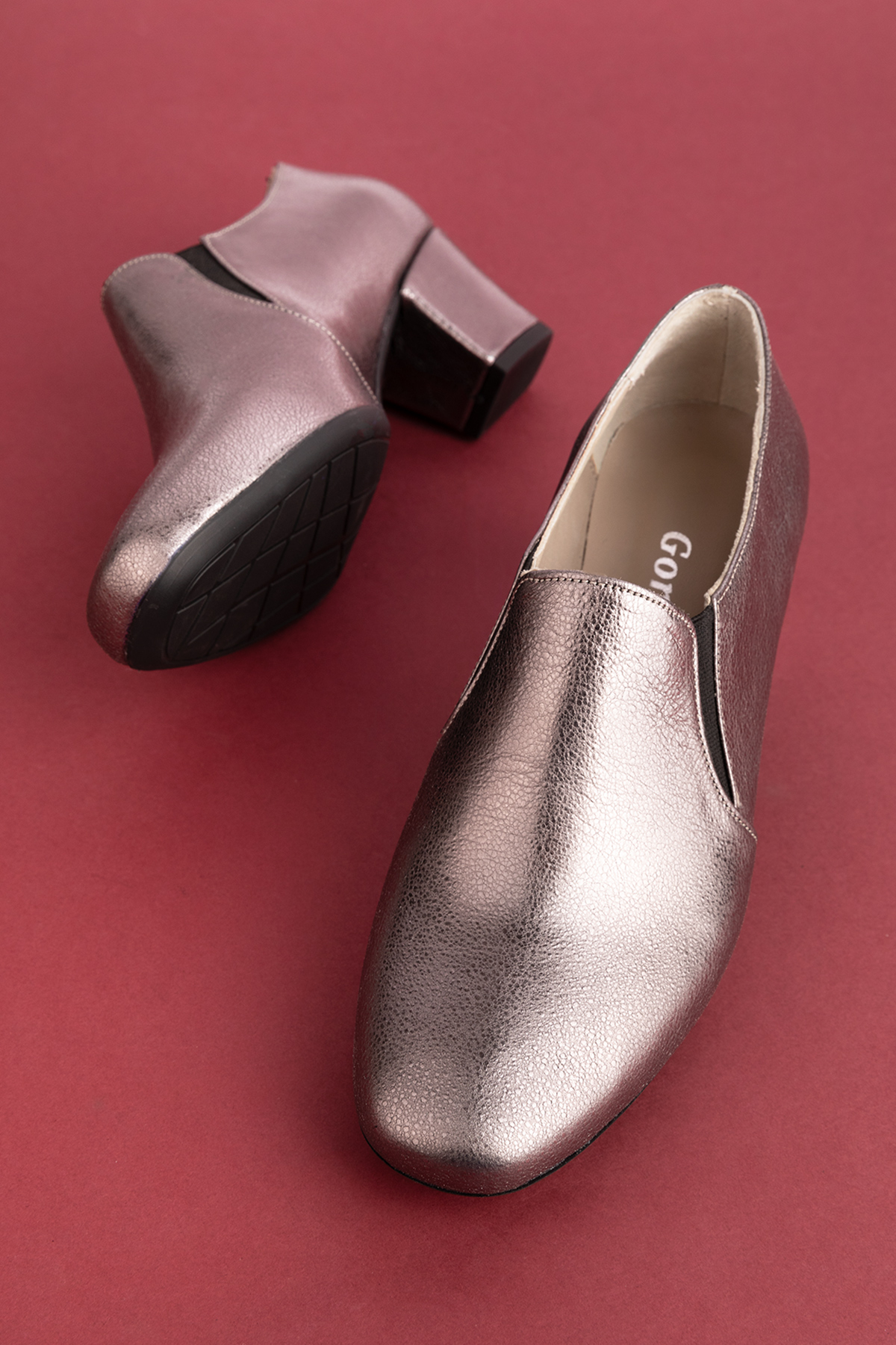 Gondol Hakiki Deri Klasik Orta Boy Topuklu Ayakkabı vdt.62 - Görsel 7