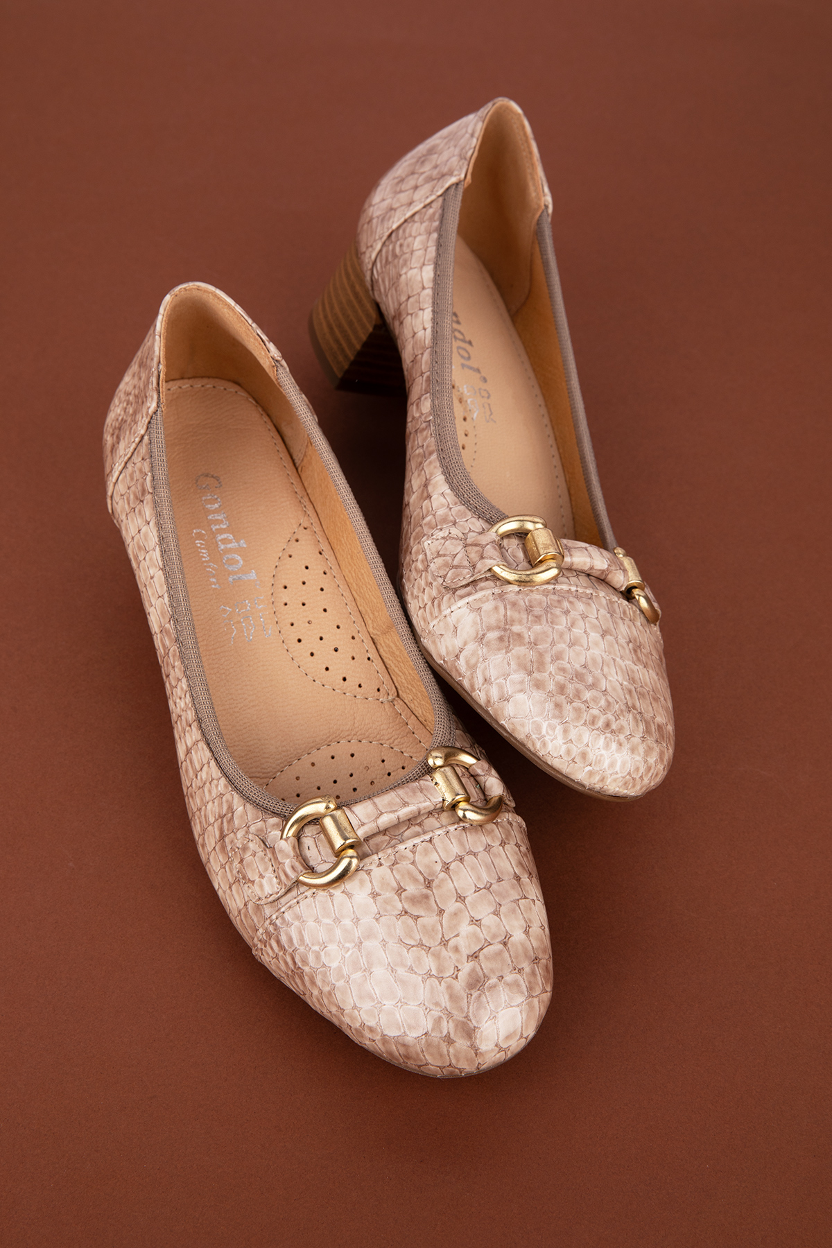 Gondol Kadın Hakiki Deri Günlük Rahat Topuklu Ayakkabı ell.7218 - Görsel 3