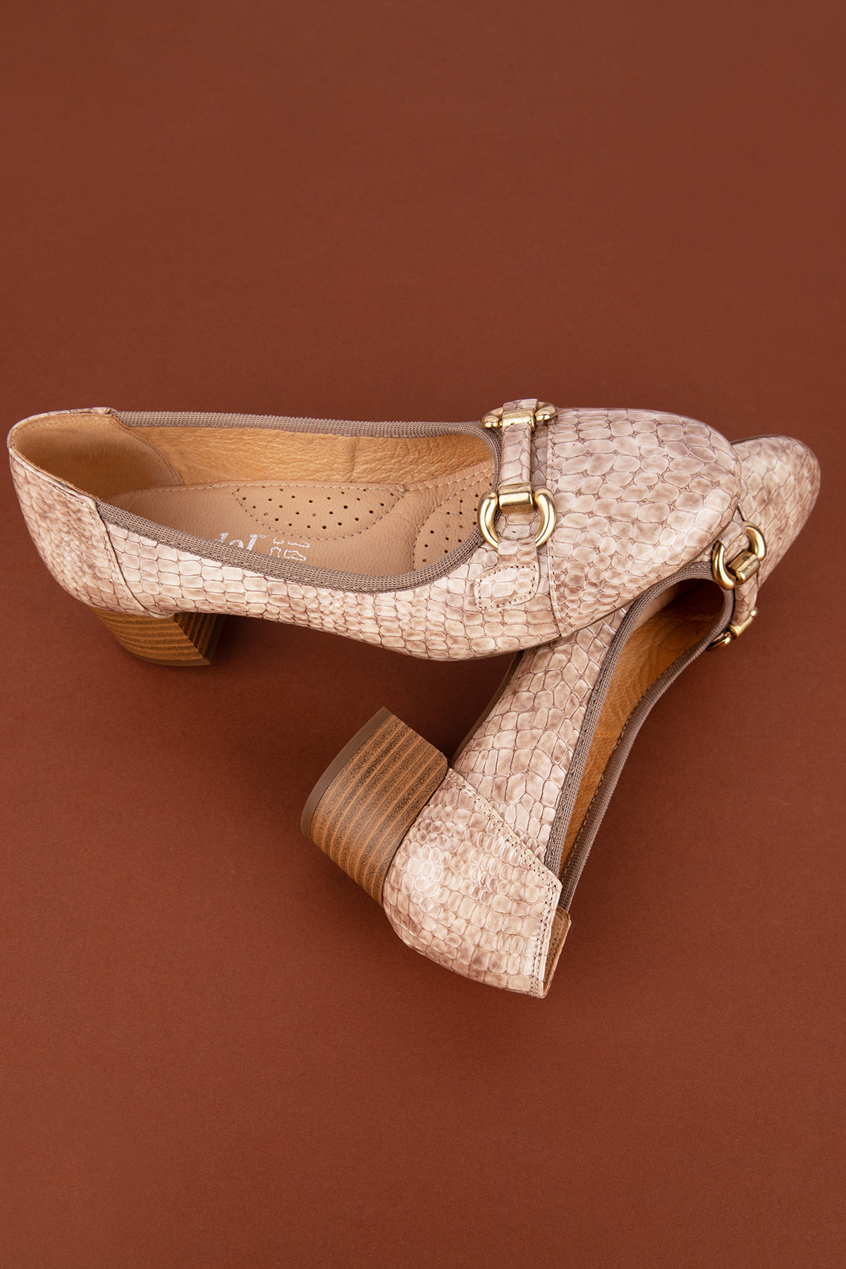 Gondol Kadın Hakiki Deri Günlük Rahat Topuklu Ayakkabı ell.7218 - Görsel 9